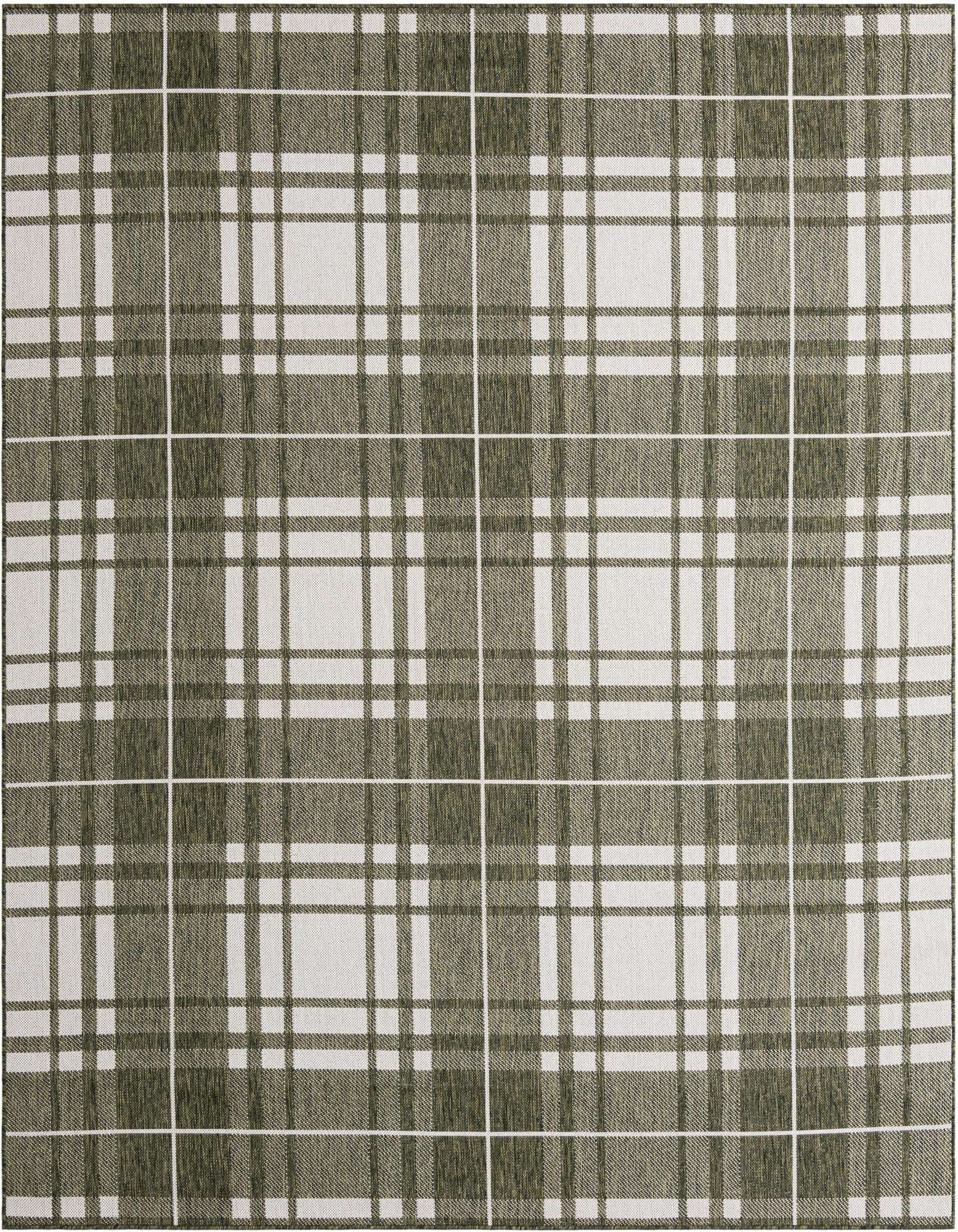 7' 10 x 10' Easy-Clean Checkered Indoor / Outdoor Rug