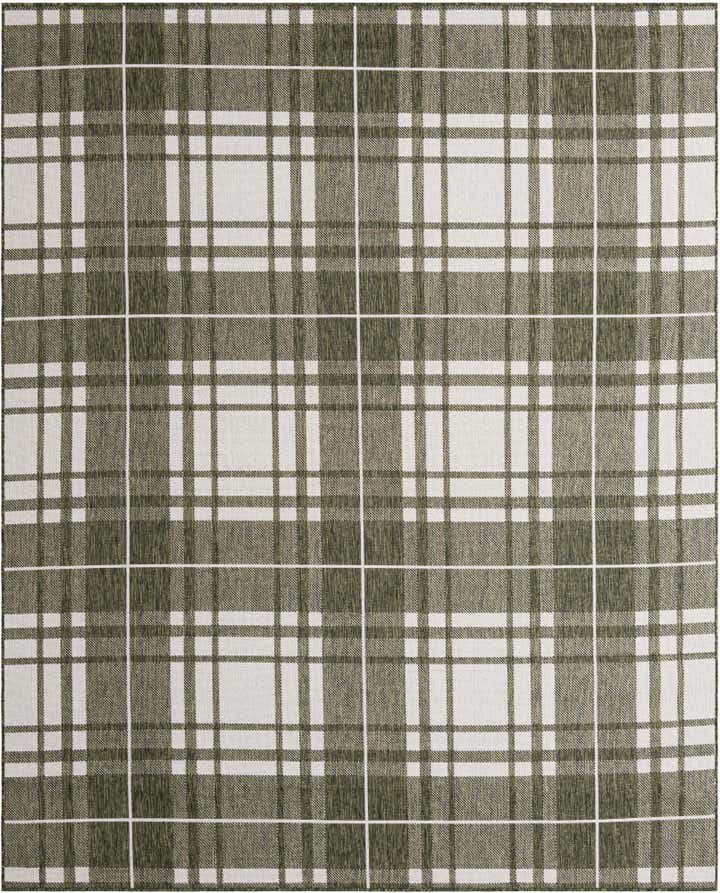 7' 10 x 10' Easy-Clean Checkered Indoor / Outdoor Rug