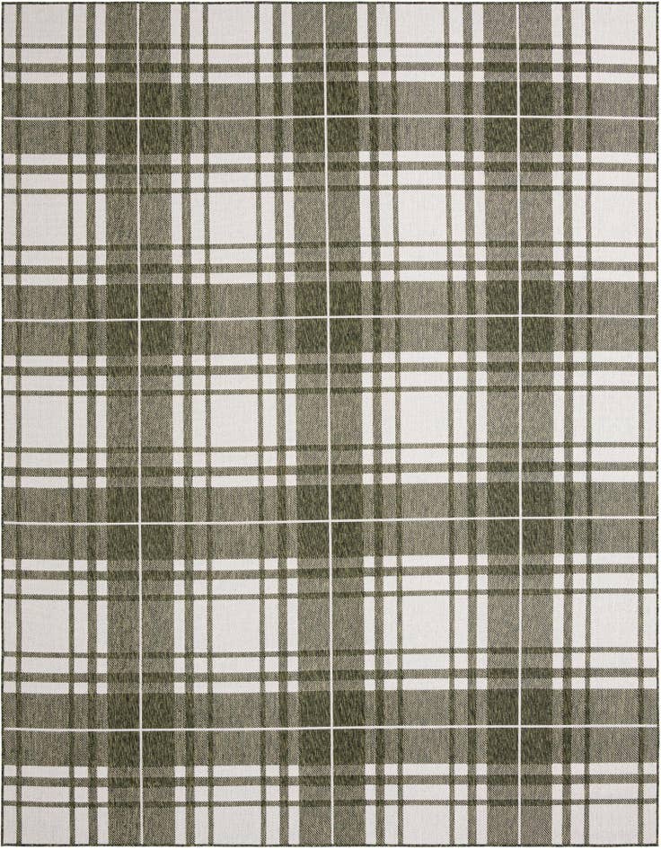 Detail image of 9' x 12' Easy-Clean Checkered Indoor / Outdoor Rug