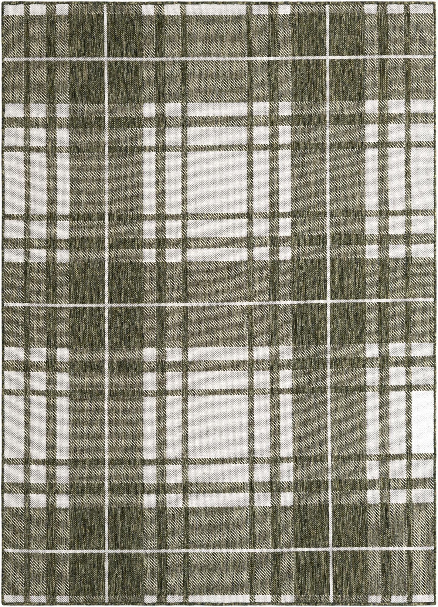 5' 3 x 7'  Washable Checkered Indoor / Outdoor Rug