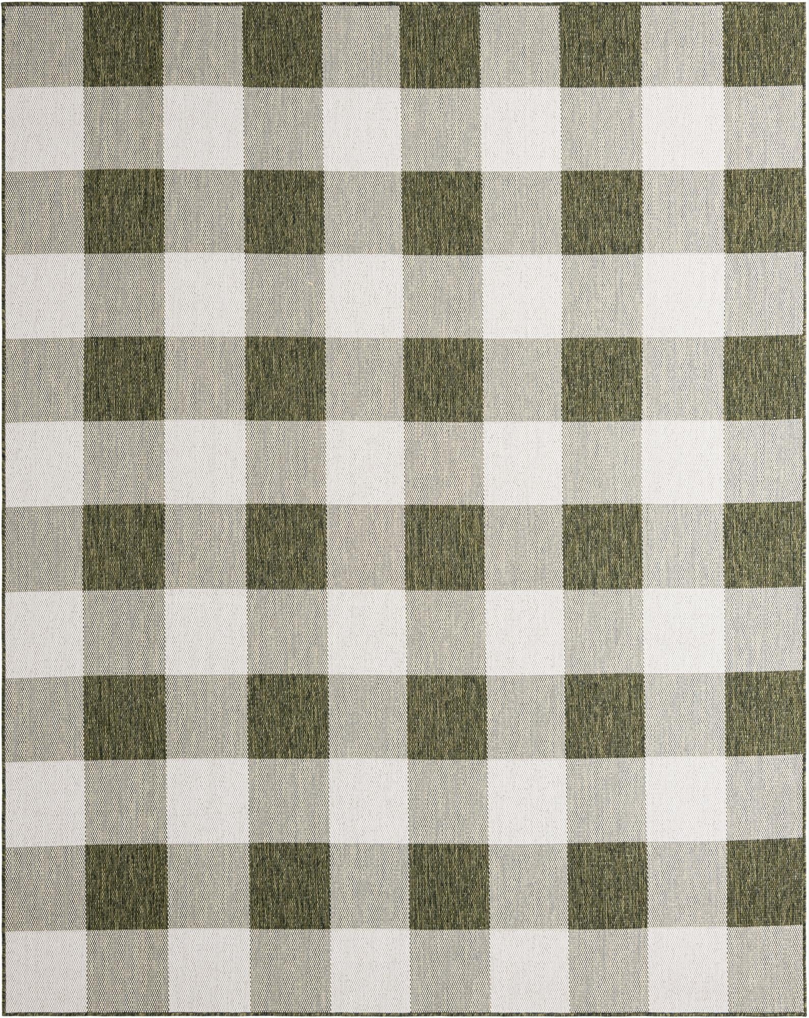 7' 10 x 10'  Washable Checkered Indoor / Outdoor Rug