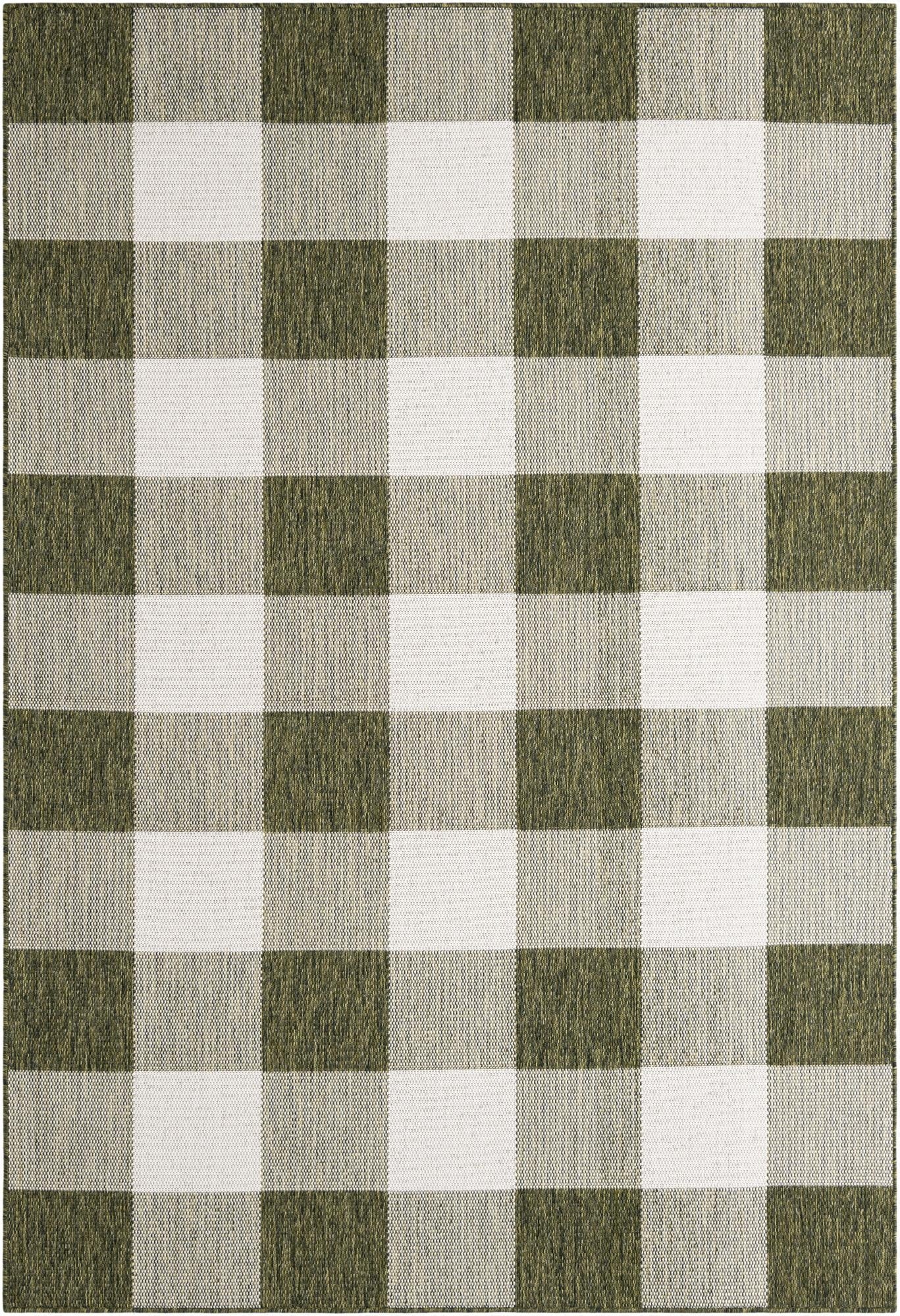 6' x 9'  Washable Checkered Indoor / Outdoor Rug