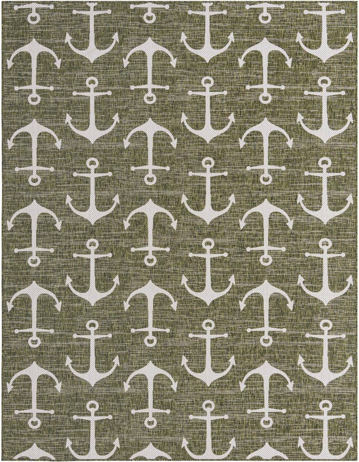 Detail image of 7' 10 x 11' Easy-Clean Coastal Indoor / Outdoor Rug