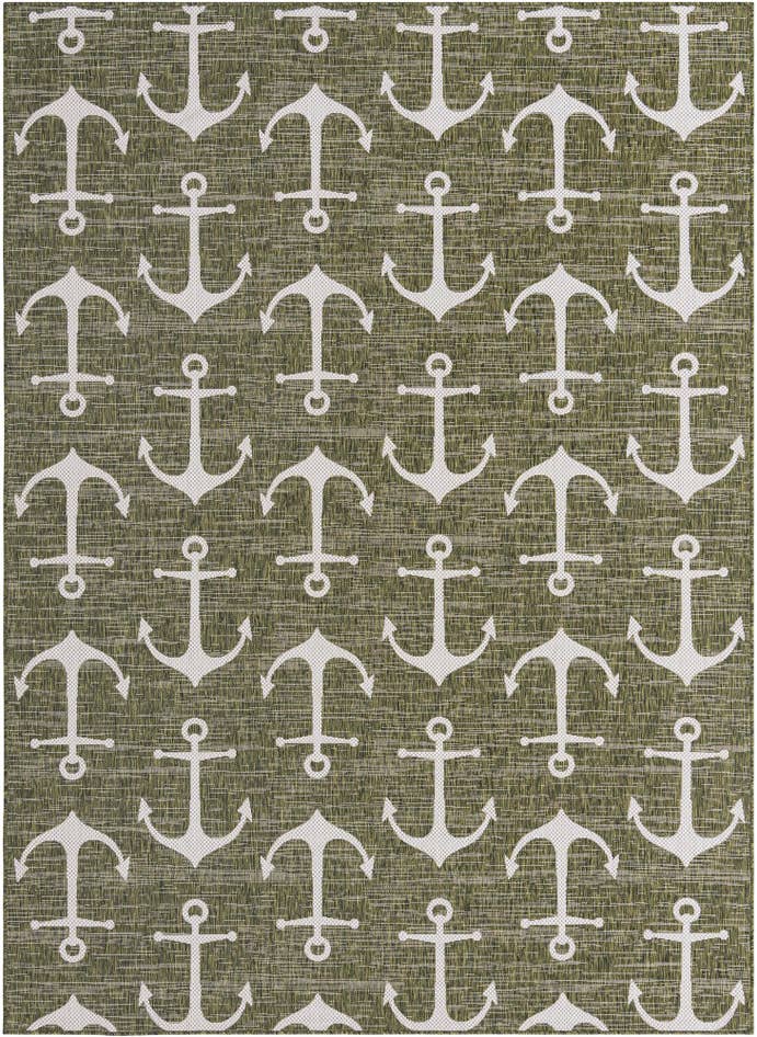 Detail image of 7' 10 x 11' Easy-Clean Coastal Indoor / Outdoor Rug