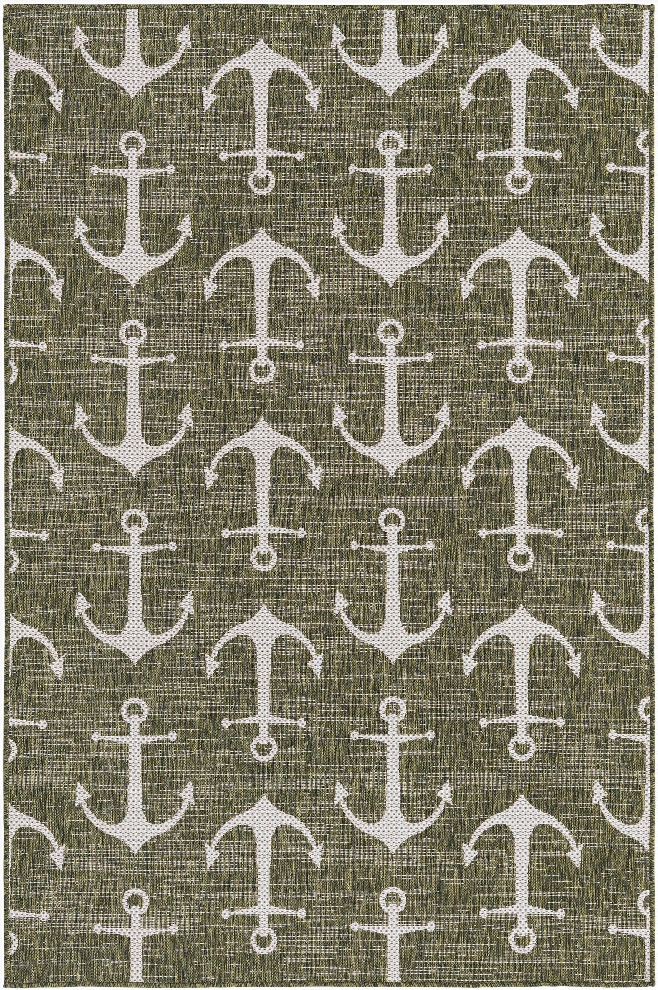 5' 3 x 8'  Washable Coastal Indoor / Outdoor Rug