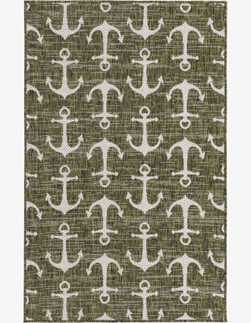 3' x 5' 3 Easy-Clean Coastal Indoor / Outdoor Rug