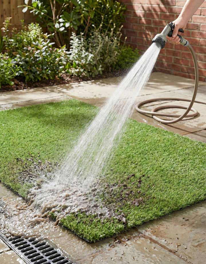 5' x 8' Easy-Clean Grass Indoor / Outdoor Rug