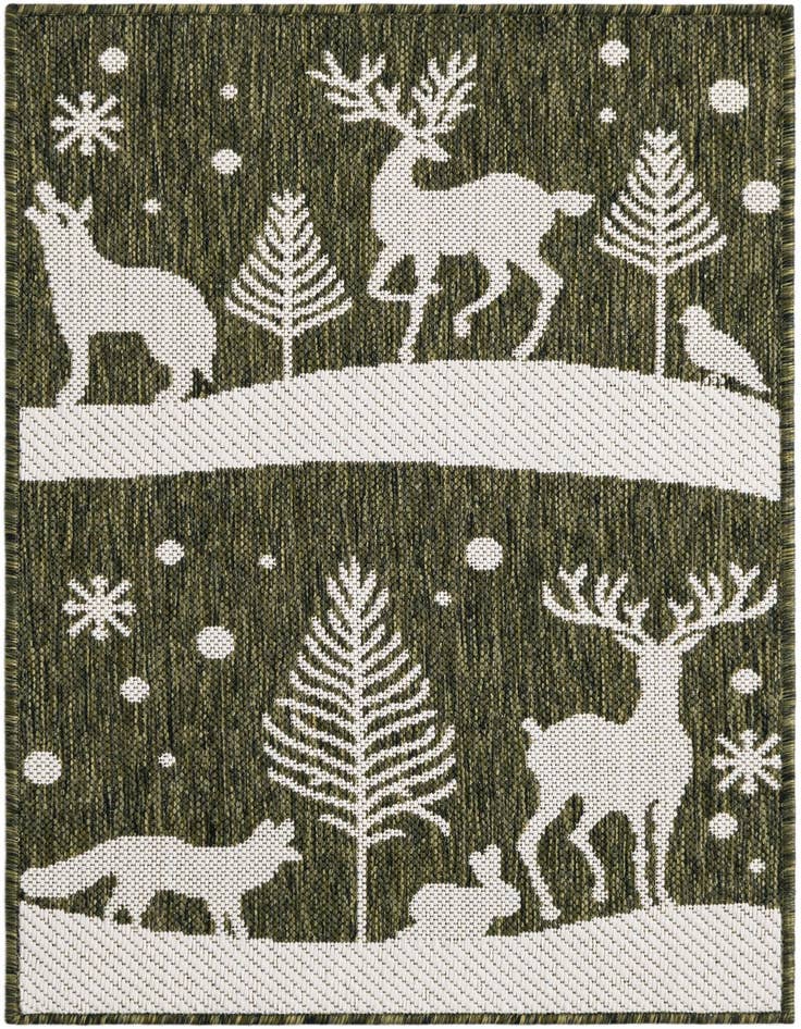 Detail image of 2' x 3' Easy-Clean Holiday Indoor / Outdoor Rug