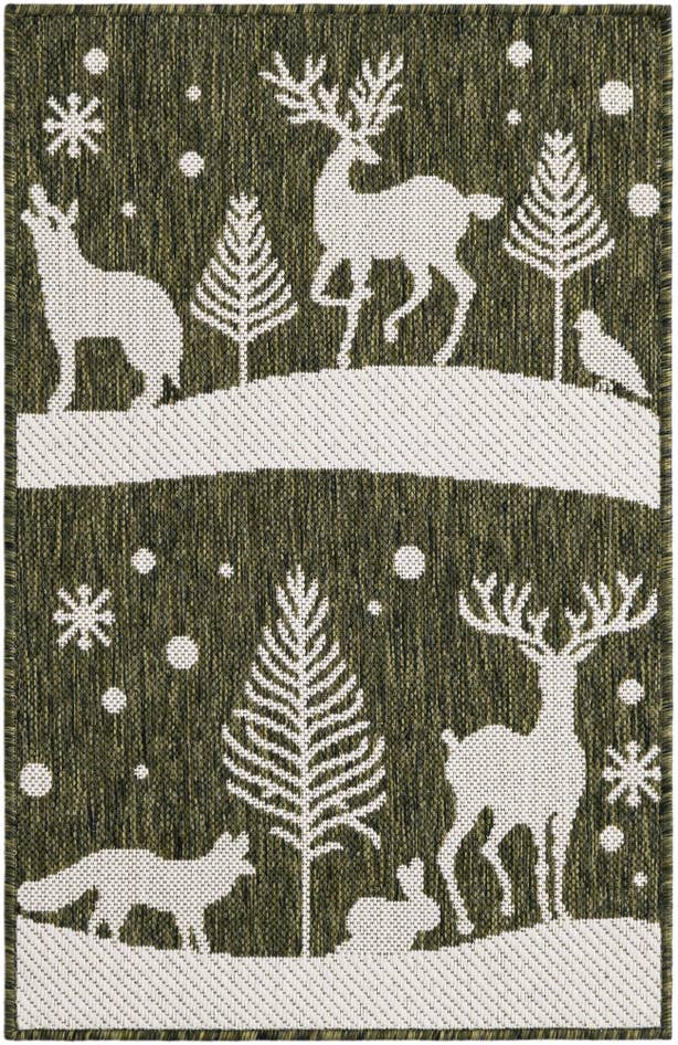 Detail image of 2' x 3' Easy-Clean Holiday Indoor / Outdoor Rug