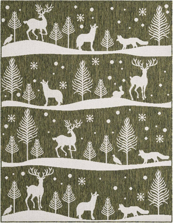 Detail image of 5' 3 x 7' Easy-Clean Holiday Indoor / Outdoor Rug