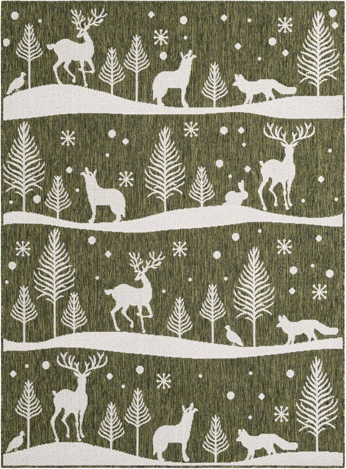Detail image of 5' 3 x 7' Easy-Clean Holiday Indoor / Outdoor Rug