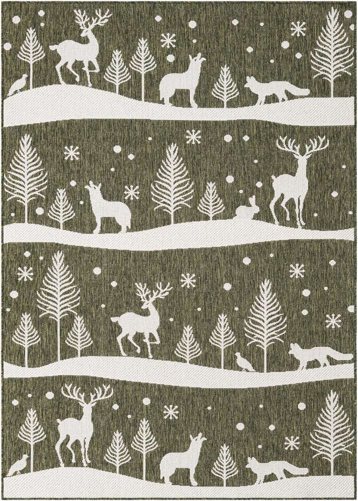 5' 3 x 8' Easy-Clean Holiday Indoor / Outdoor Rug