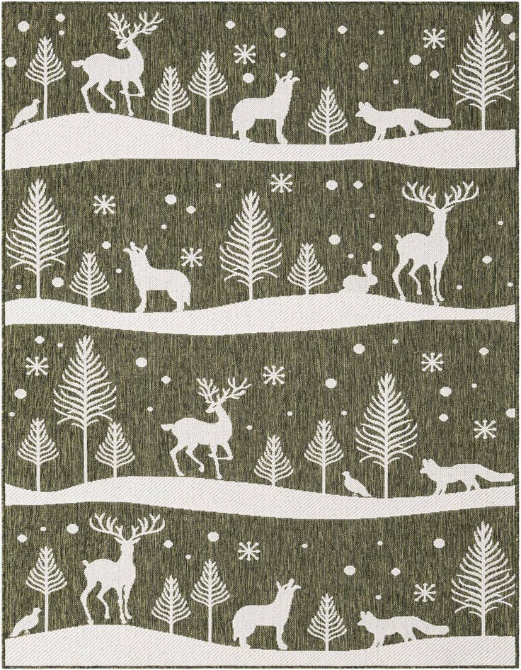 Detail image of 5' 3 x 8' Easy-Clean Holiday Indoor / Outdoor Rug