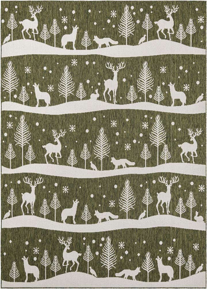 7' 10 x 10' Easy-Clean Holiday Indoor / Outdoor Rug