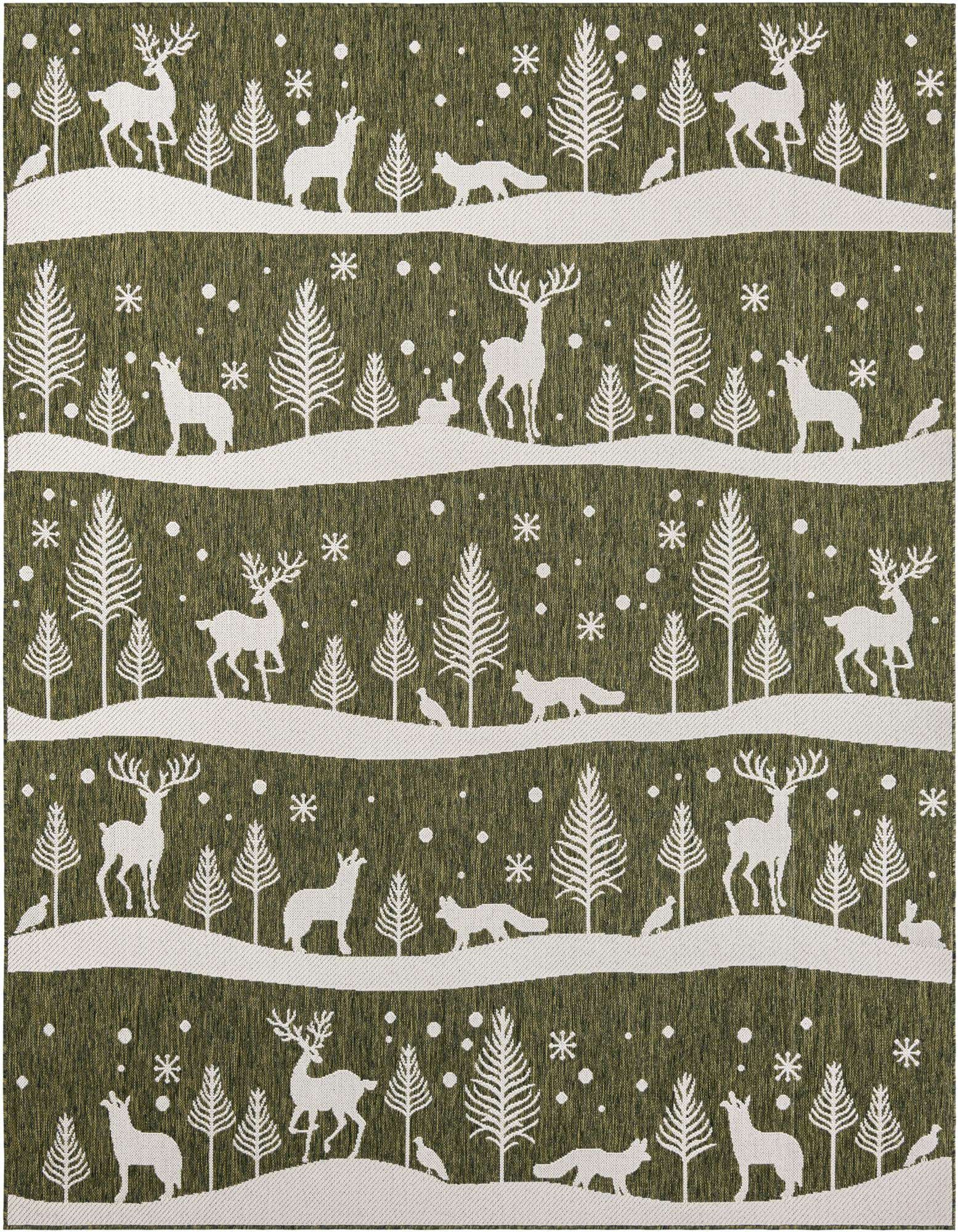 7' 10 x 10' Easy-Clean Holiday Indoor / Outdoor Rug