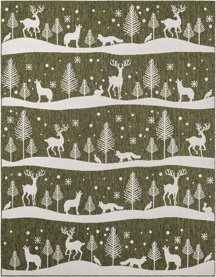 Detail image of 7' 10 x 10' Easy-Clean Holiday Indoor / Outdoor Rug