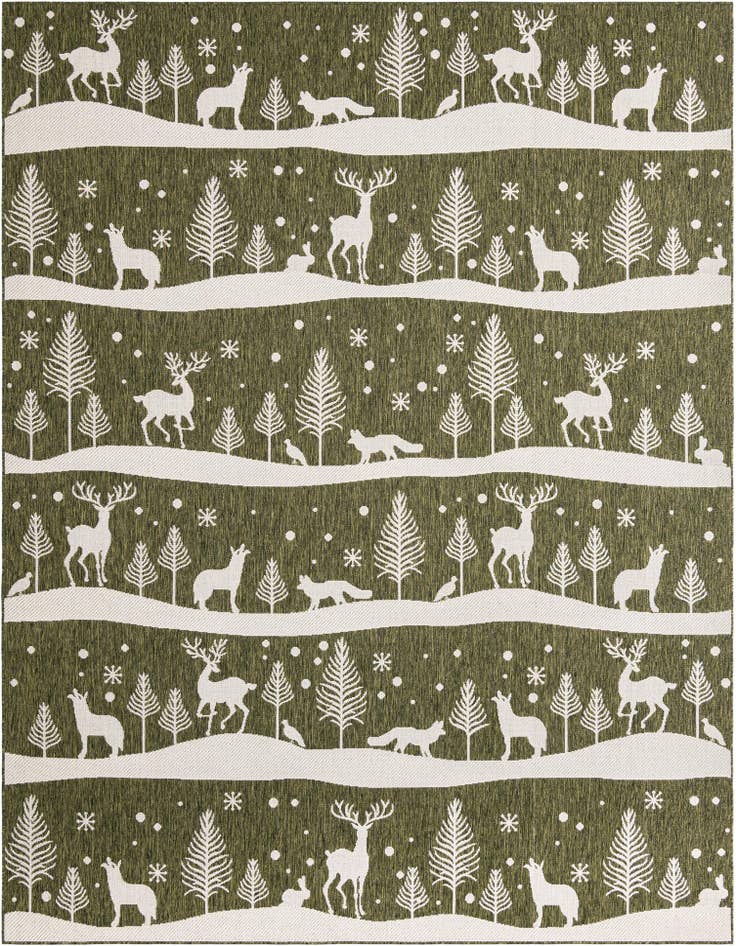 Detail image of 9' x 12' Easy-Clean Holiday Indoor / Outdoor Rug