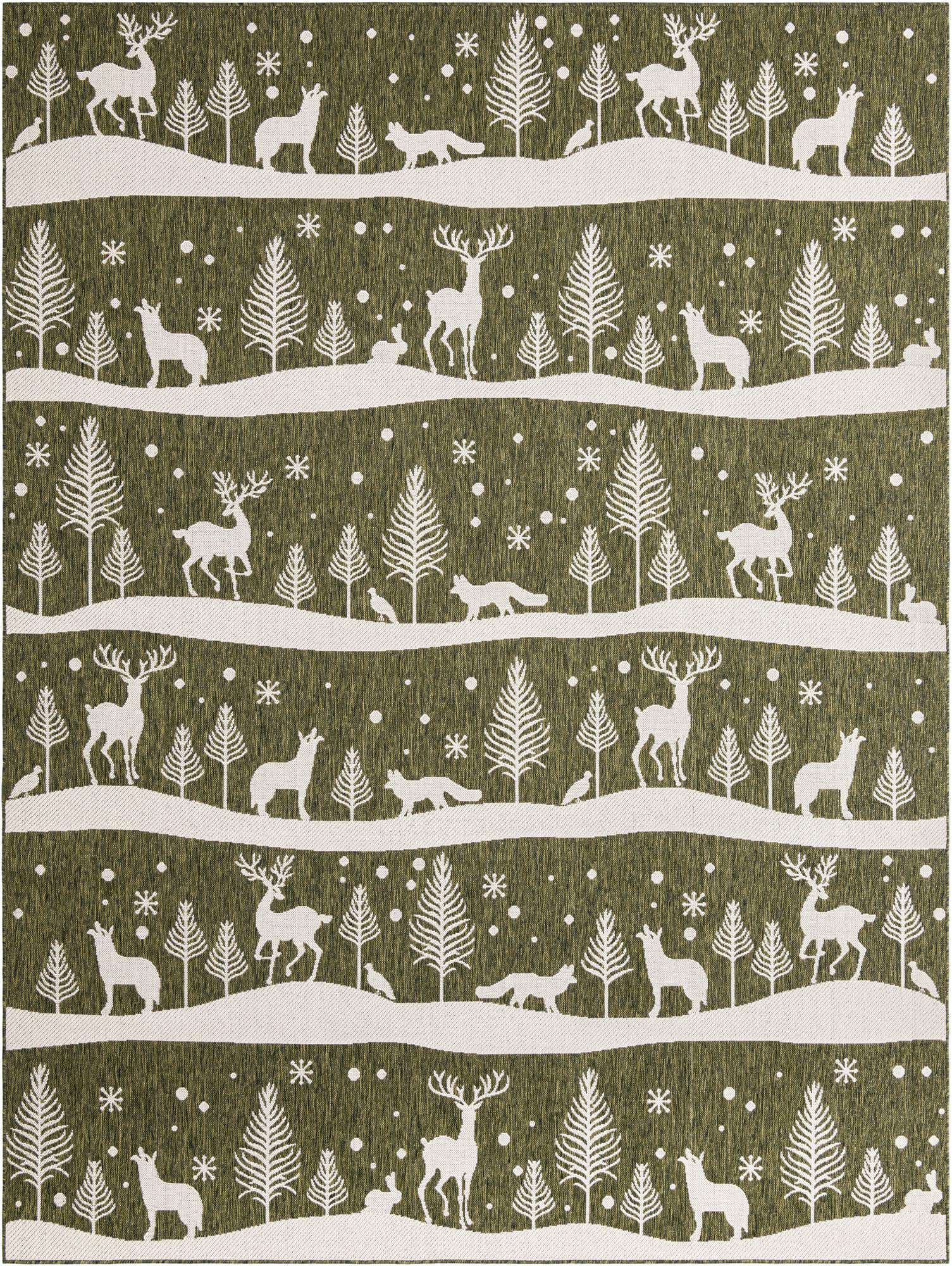 9' x 12' Easy-Clean Holiday Indoor / Outdoor Rug