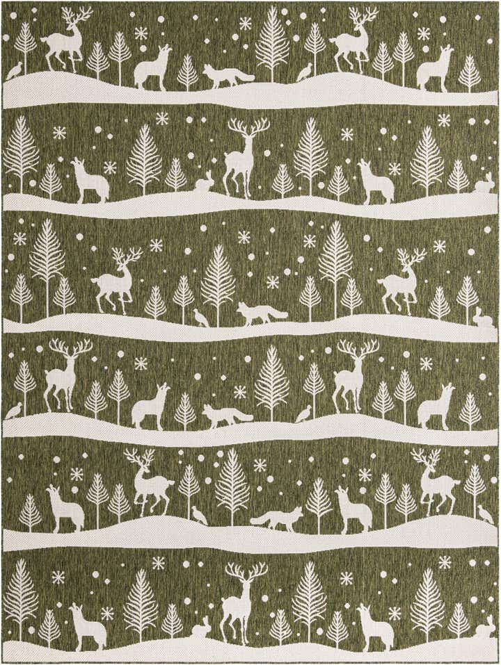 9' x 12' Easy-Clean Holiday Indoor / Outdoor Rug