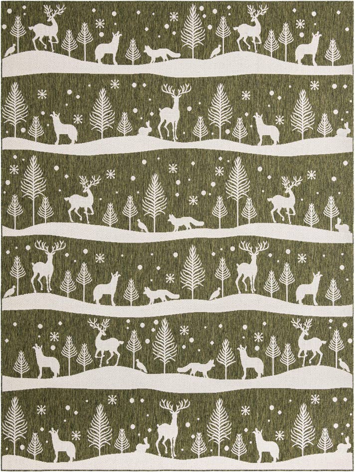 Detail image of 9' x 12' Easy-Clean Holiday Indoor / Outdoor Rug
