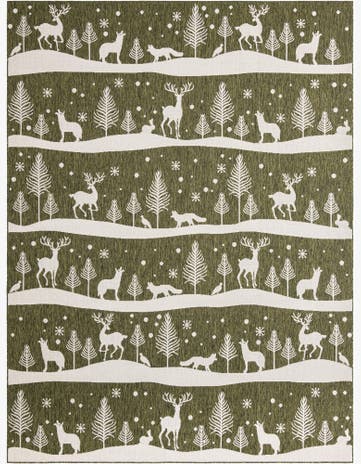 9' x 12' Easy-Clean Holiday Indoor / Outdoor Rug