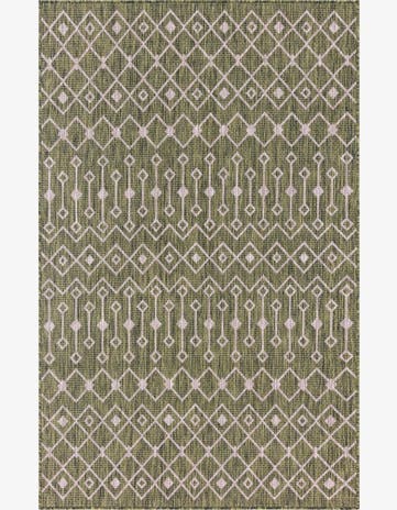 Green Easy-Clean Lattice Indoor / Outdoor Rug