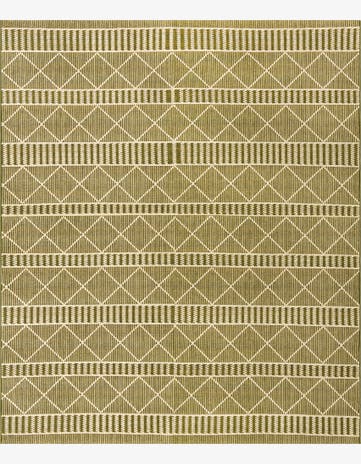 Green Easy-Clean Lattice Indoor / Outdoor Rug