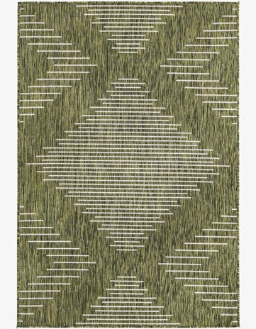 Green Easy-Clean Modern Indoor / Outdoor Rug