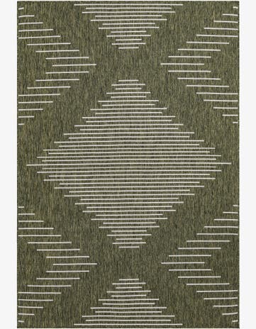 Green Easy-Clean Modern Indoor / Outdoor Rug