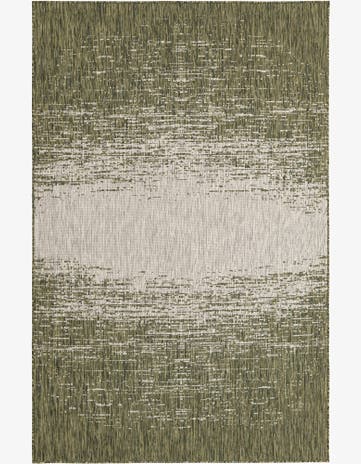 Green Easy-Clean Modern Indoor / Outdoor Rug