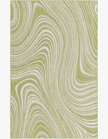 Green Easy-Clean Modern Indoor / Outdoor Rug