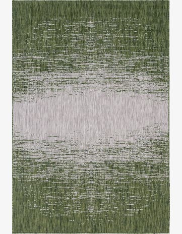 Green Easy-Clean Modern Indoor / Outdoor Rug