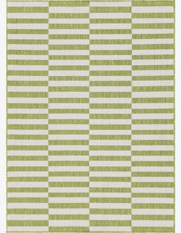 Green Easy-Clean Ribbon Indoor / Outdoor Rug
