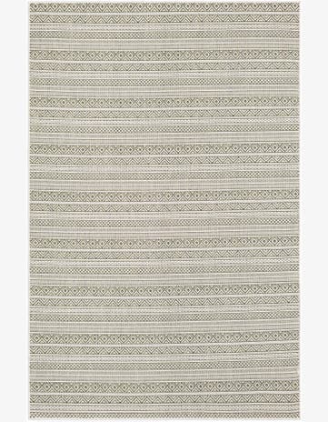 Green Easy-Clean Ribbon Indoor / Outdoor Rug