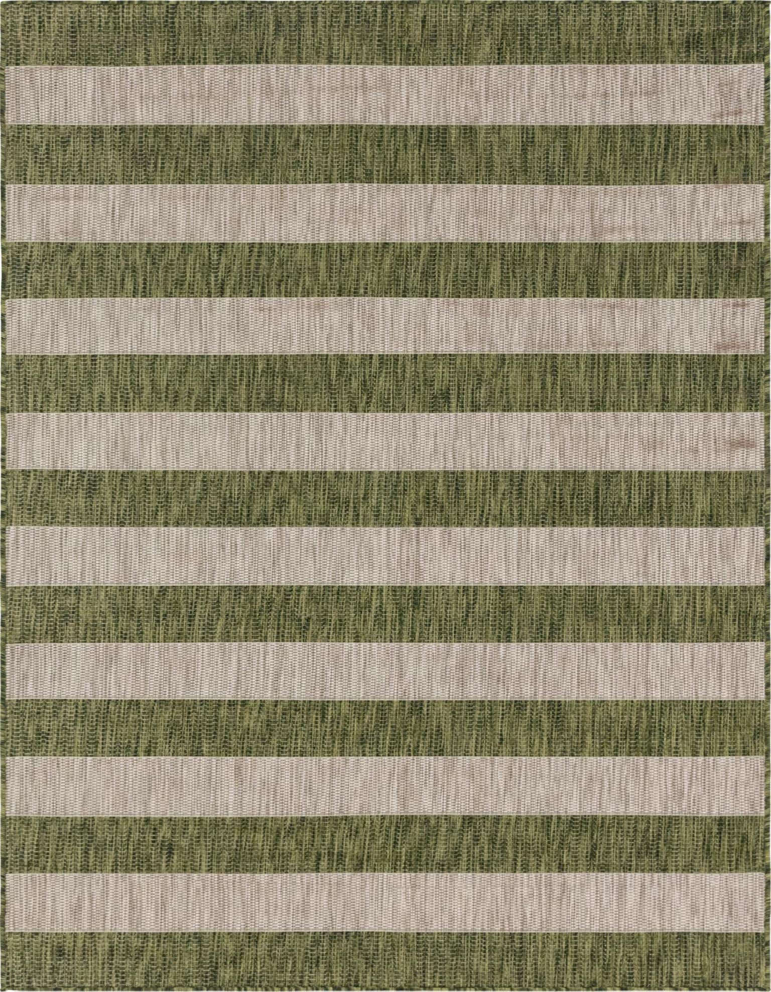 9' x 12' Easy-Clean Striped Indoor / Outdoor Rug