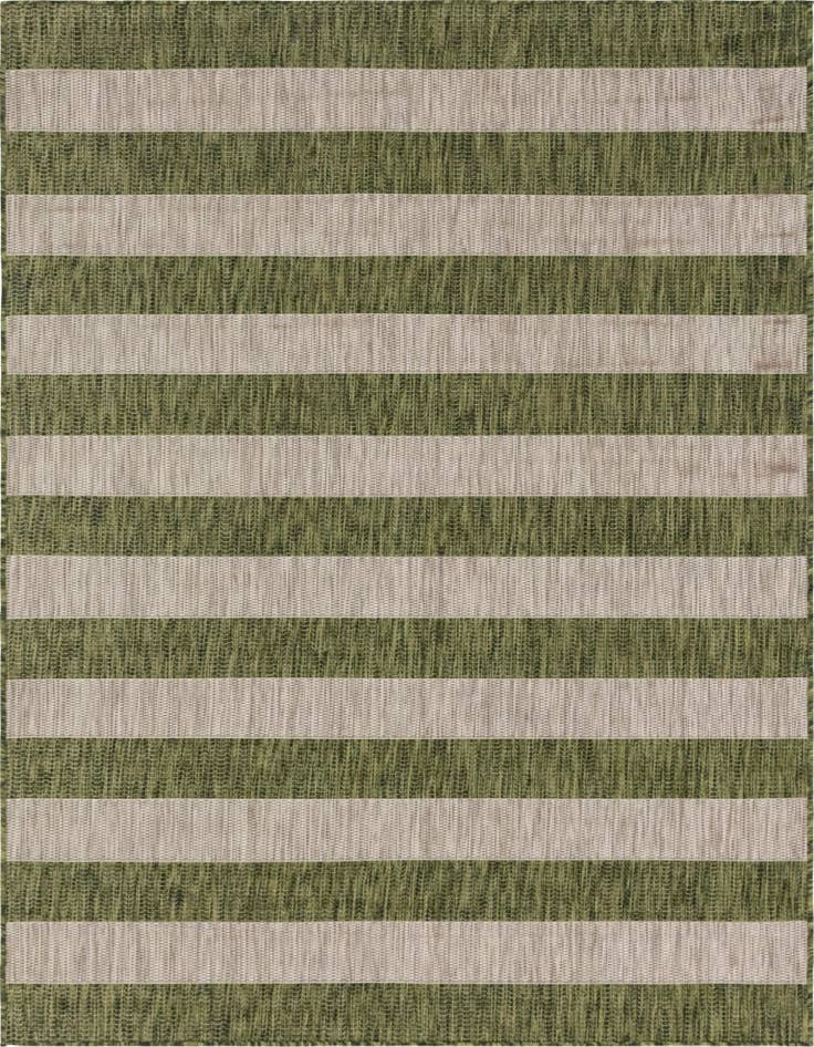 Detail image of 9' x 12' Easy-Clean Striped Indoor / Outdoor Rug