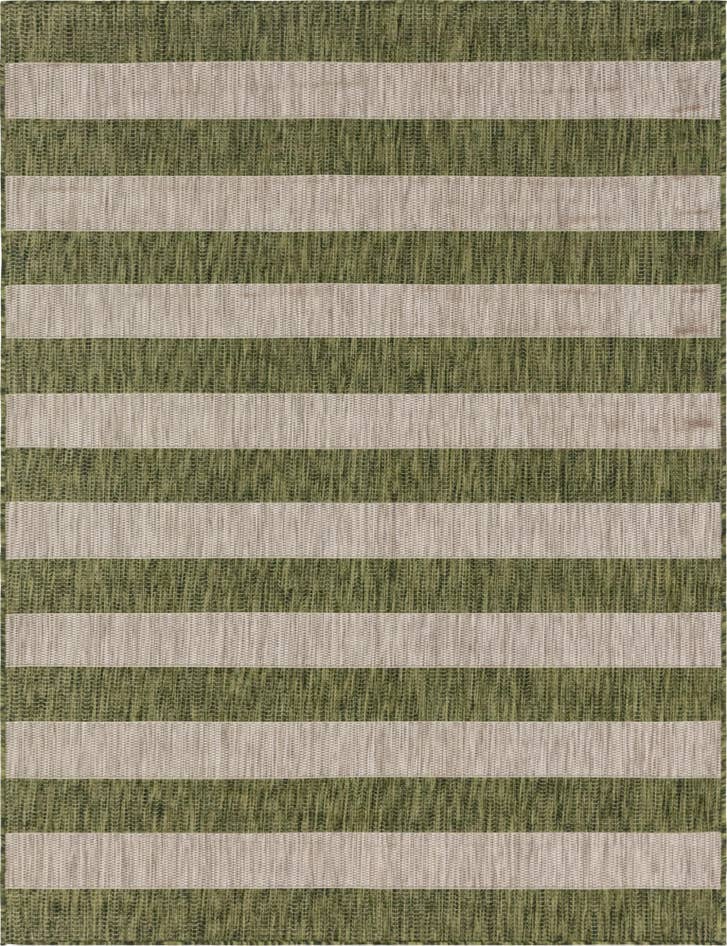 Detail image of 9' x 12' Easy-Clean Striped Indoor / Outdoor Rug