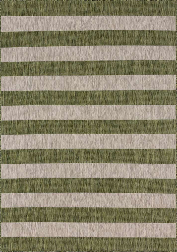 215cm x 305cm Easy-Clean Striped Indoor / Outdoor Rug