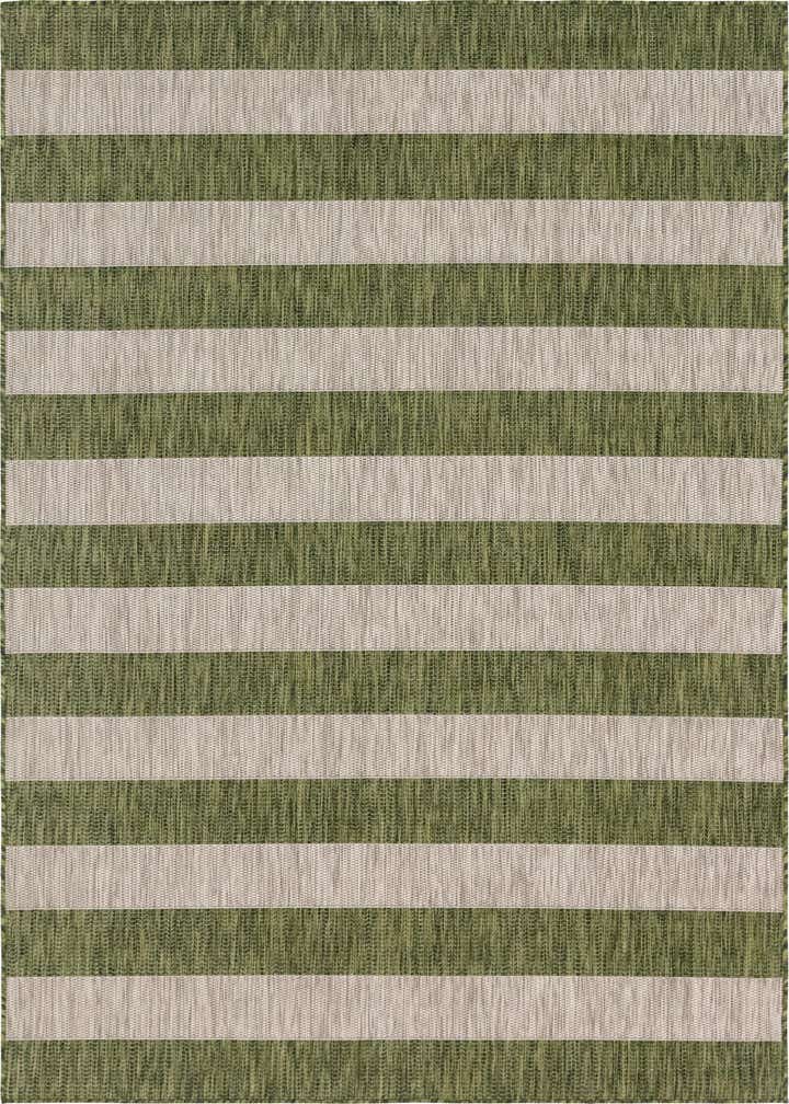 6' x 9' Easy-Clean Striped Indoor / Outdoor Rug