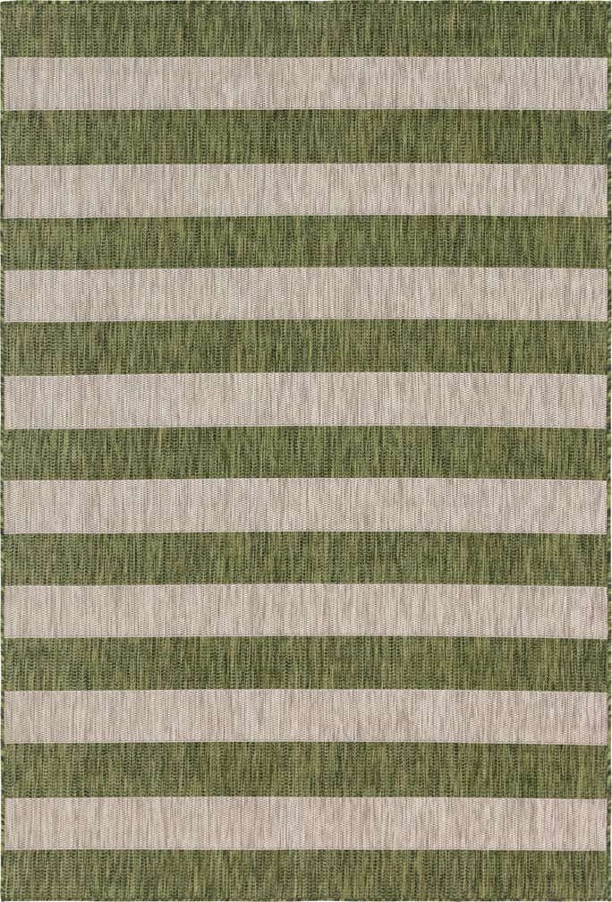6' x 9' Easy-Clean Striped Indoor / Outdoor Rug
