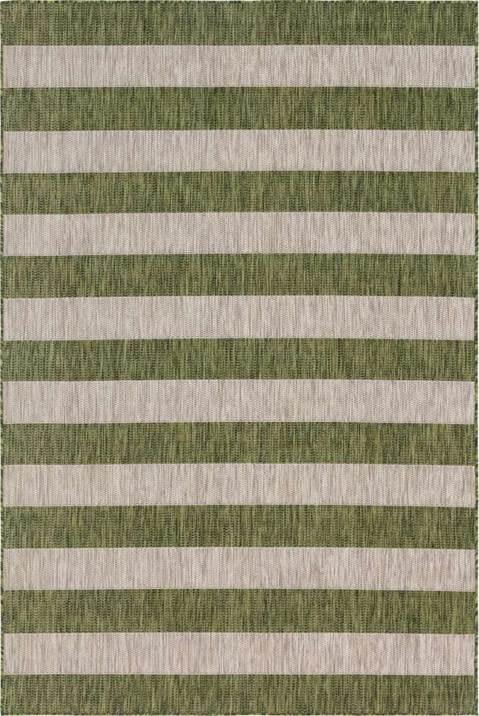 4' x 6' Easy-Clean Striped Indoor / Outdoor Rug