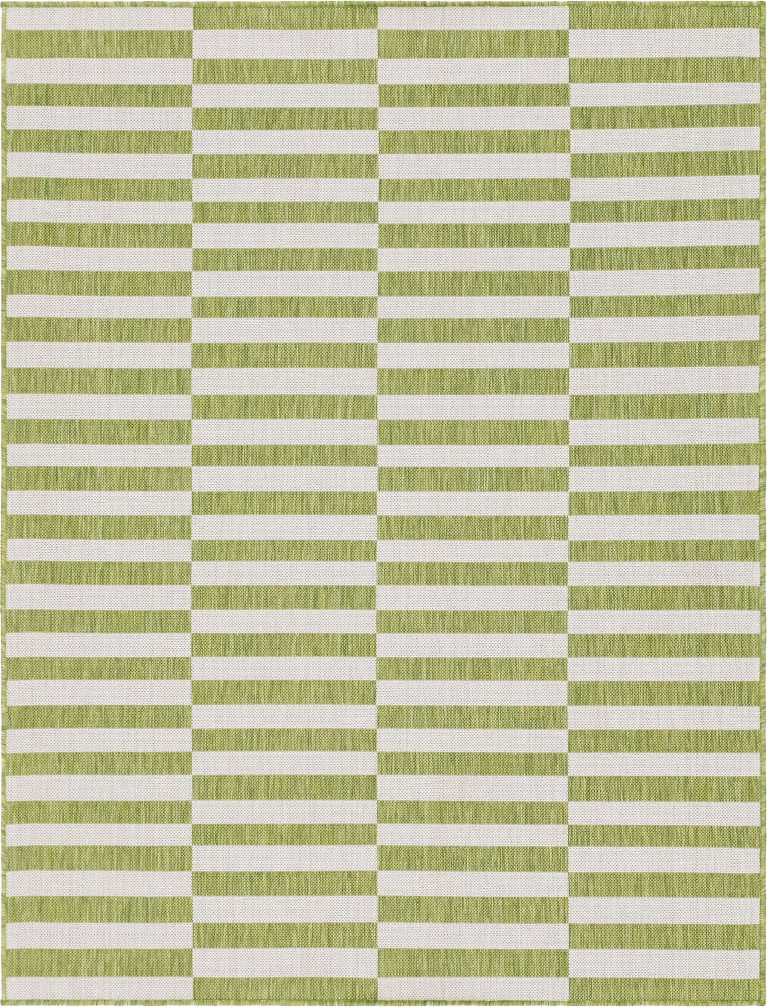 9' x 12' Easy-Clean Striped Indoor / Outdoor Rug