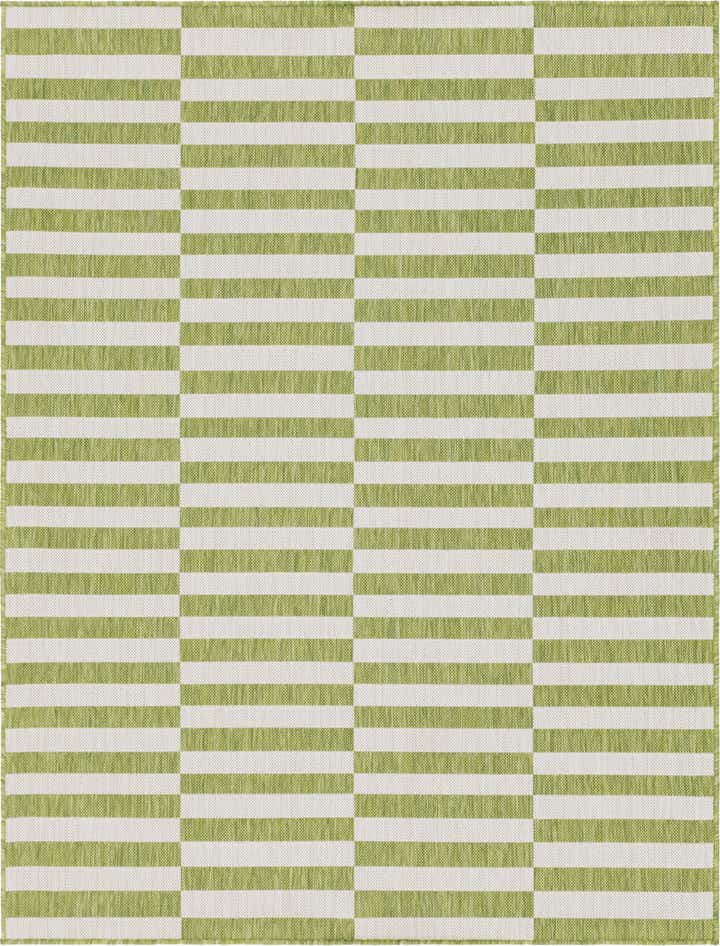 9' x 12' Easy-Clean Striped Indoor / Outdoor Rug