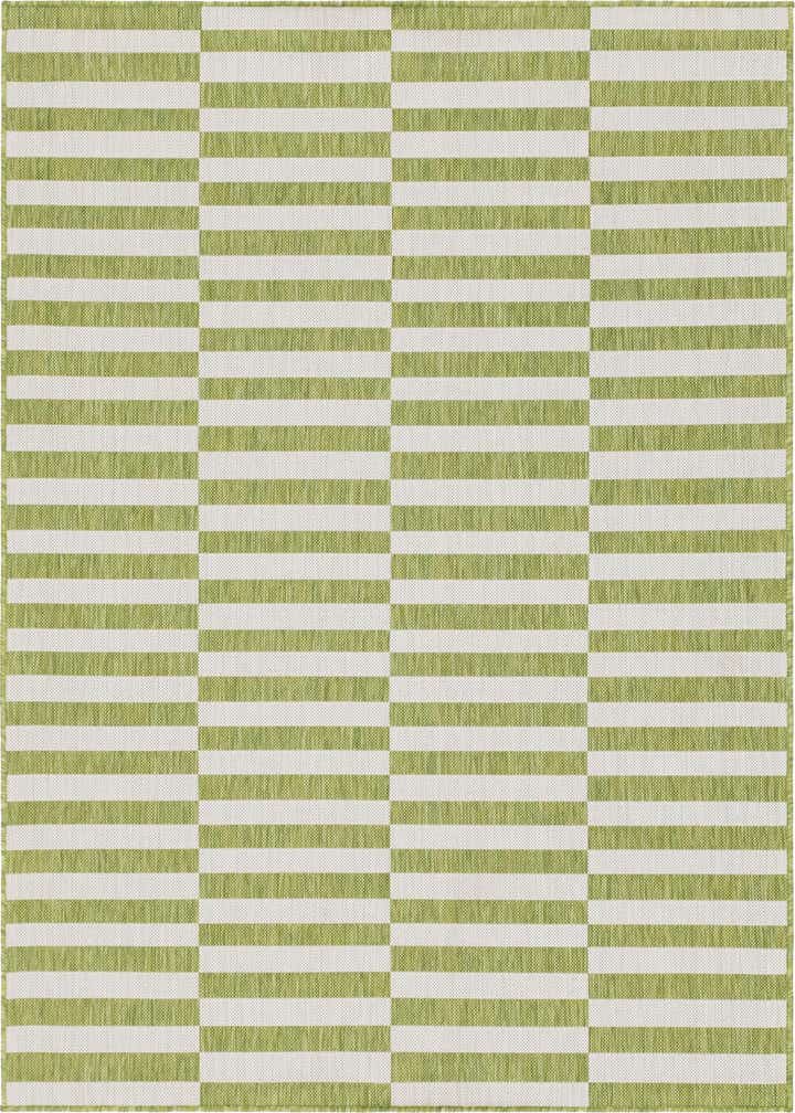 7' x 10' Easy-Clean Striped Indoor / Outdoor Rug