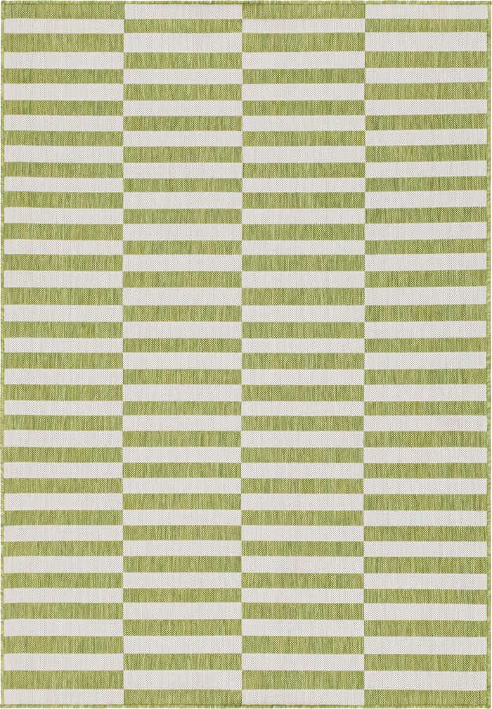7' x 10' Easy-Clean Striped Indoor / Outdoor Rug