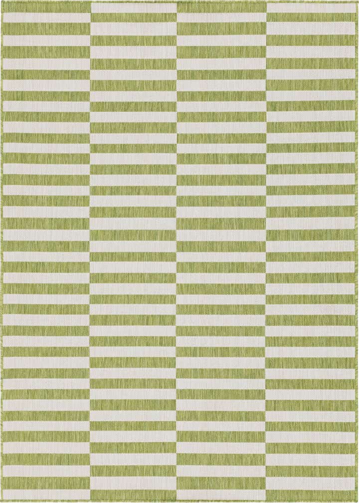6' x 9' Easy-Clean Striped Indoor / Outdoor Rug