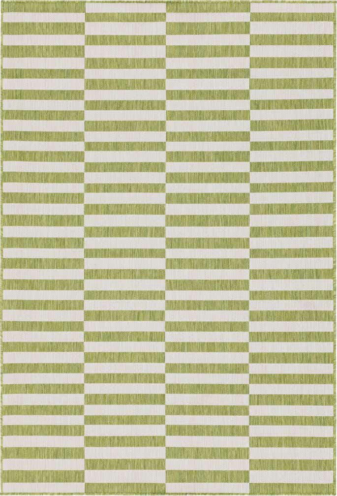 6' x 9' Easy-Clean Striped Indoor / Outdoor Rug
