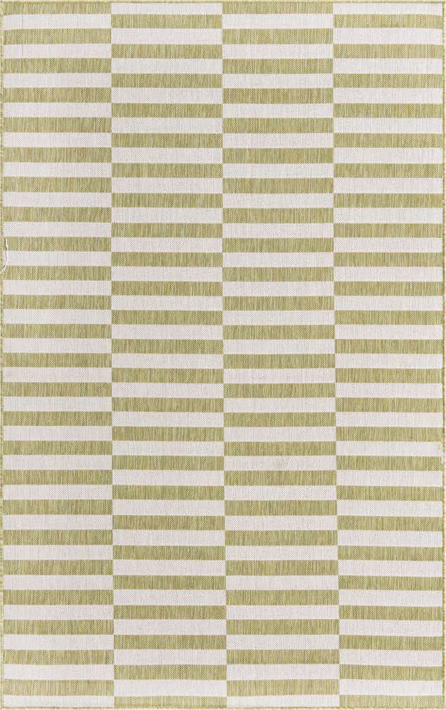 5' 3 x 8' Easy-Clean Striped Indoor / Outdoor Rug