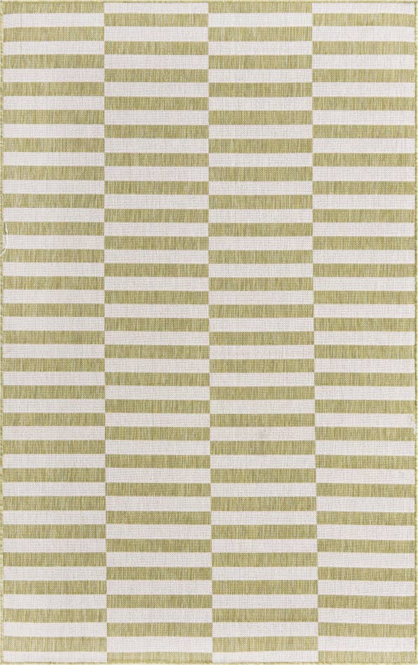 Detail image of 5' 3 x 8' Easy-Clean Striped Indoor / Outdoor Rug