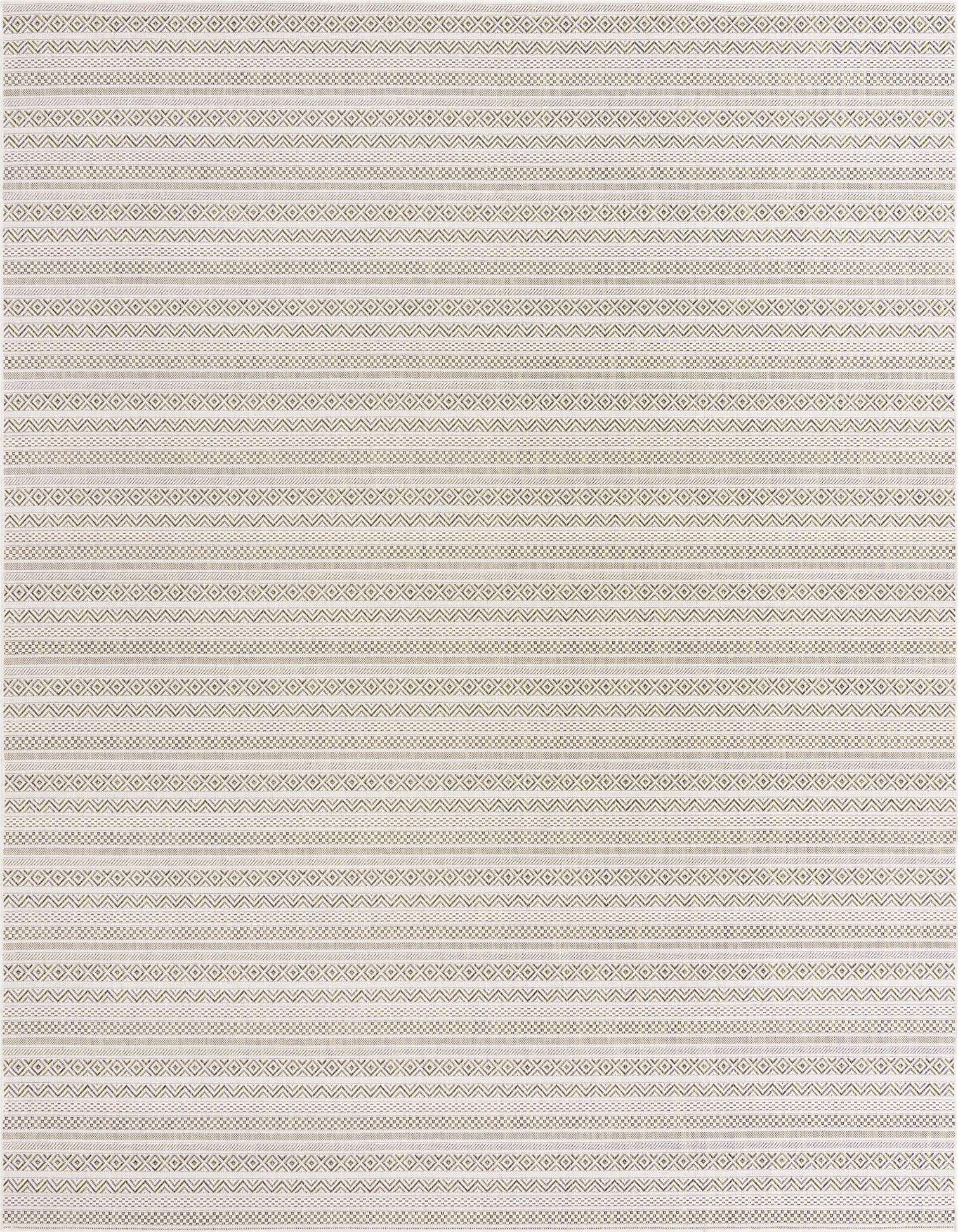 9' x 12' Easy-Clean Striped Indoor / Outdoor Rug